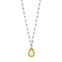 Etho Maria 18K White and Yellow Gold Fancy Yellow Pear Shaped Diamond Pendant Necklace
