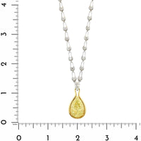 Etho Maria 18K White and Yellow Gold Fancy Yellow Pear Shaped Diamond Pendant Necklace