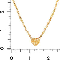 18K Yellow Gold Yellow Diamond Heart Shaped Pendant Necklace
