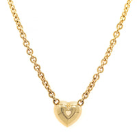 18K Yellow Gold Yellow Diamond Heart Shaped Pendant Necklace