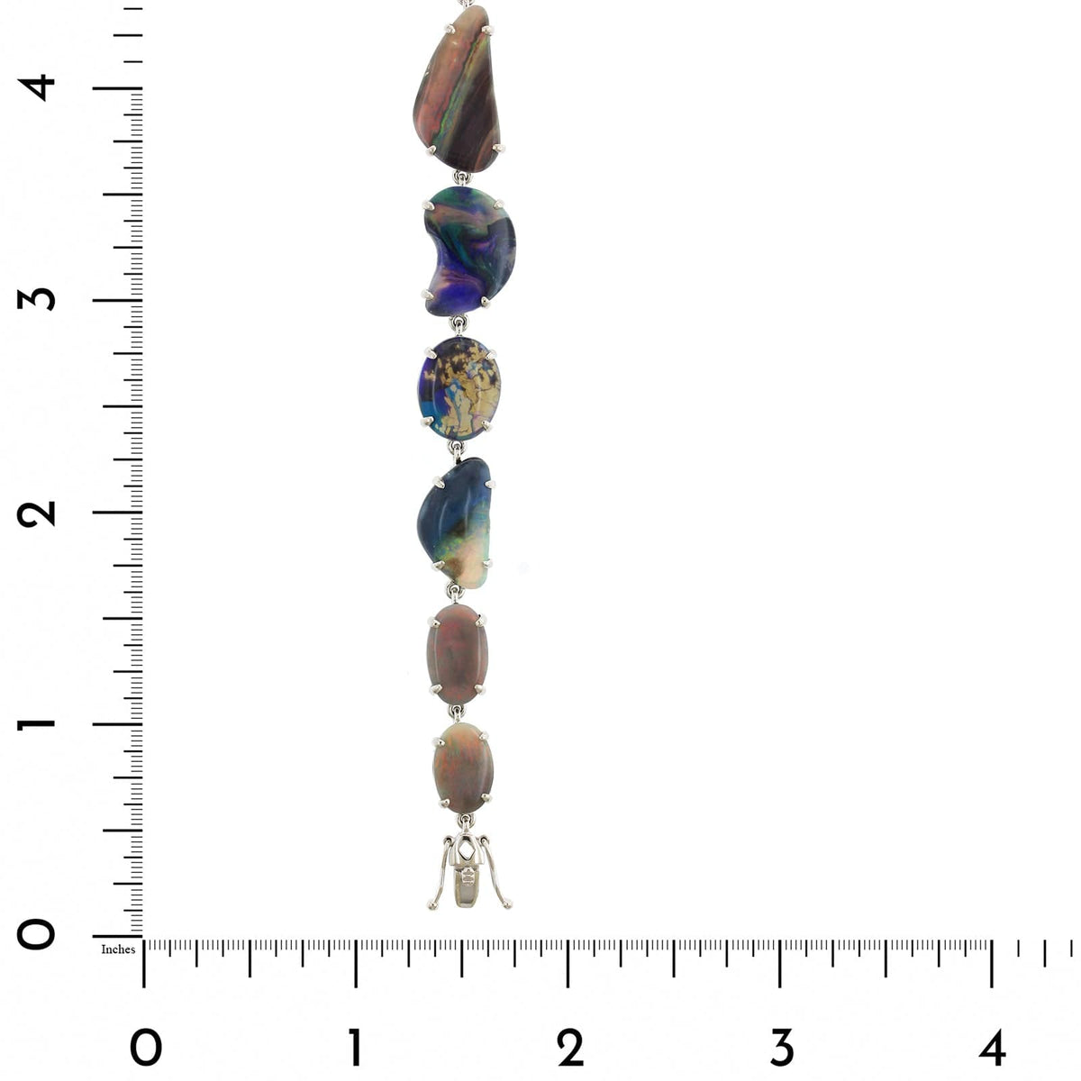 18K White Gold Multi Shaped Opal Bracelet