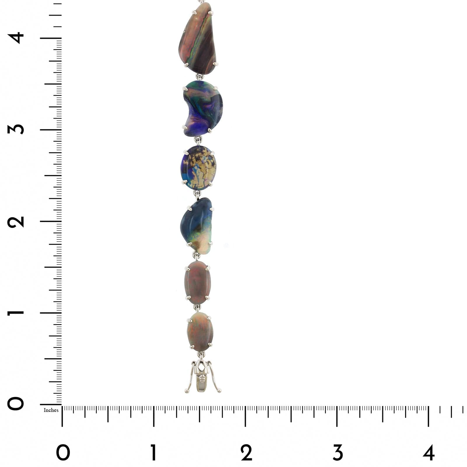 18K White Gold Multi Shaped Opal Bracelet