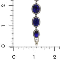 18K White Gold Graduated Opal & Diamond Halo Bracelet