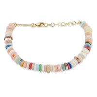Zoe Chicco 14K Yellow Gold Pave Diamond and Mixed Opal Bead Bracelet