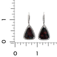 18K White Gold Opal and Diamond Drop Earrings