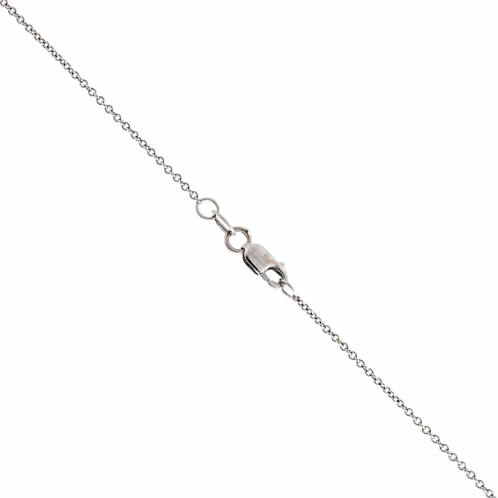 18K White Gold Opal and Diamond Halo Pendant Necklace