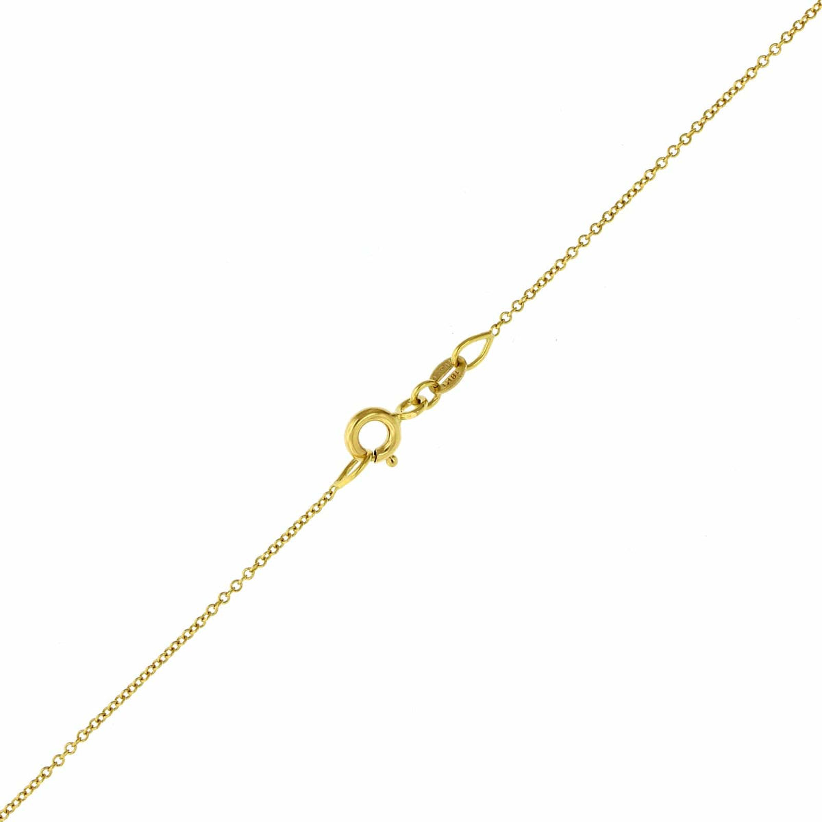 18K Yellow Gold Round Opal and Diamond Pendant Necklace
