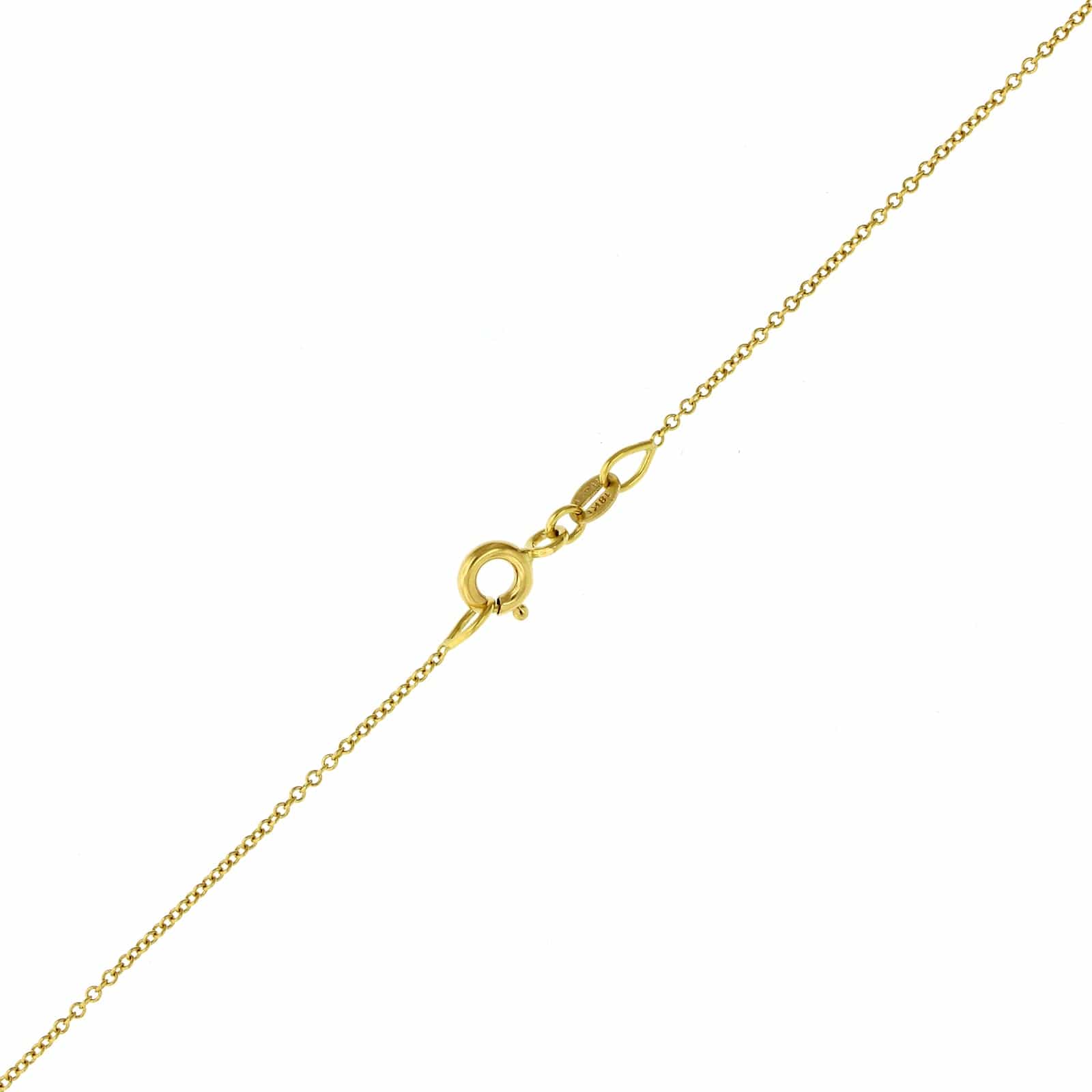 18K Yellow Gold Round Opal and Diamond Pendant Necklace