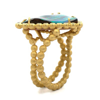 Suzy Landa 18K Yellow Gold Triangular Australian Opal Ring