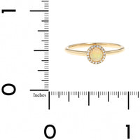 14K Yellow Gold Opal and Diamond Halo Ring