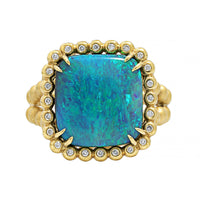 Suzy Landa 18K Yellow Gold One-of-a-Kind Opal and Diamond Ring