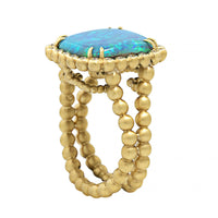 Suzy Landa 18K Yellow Gold One-of-a-Kind Opal and Diamond Ring
