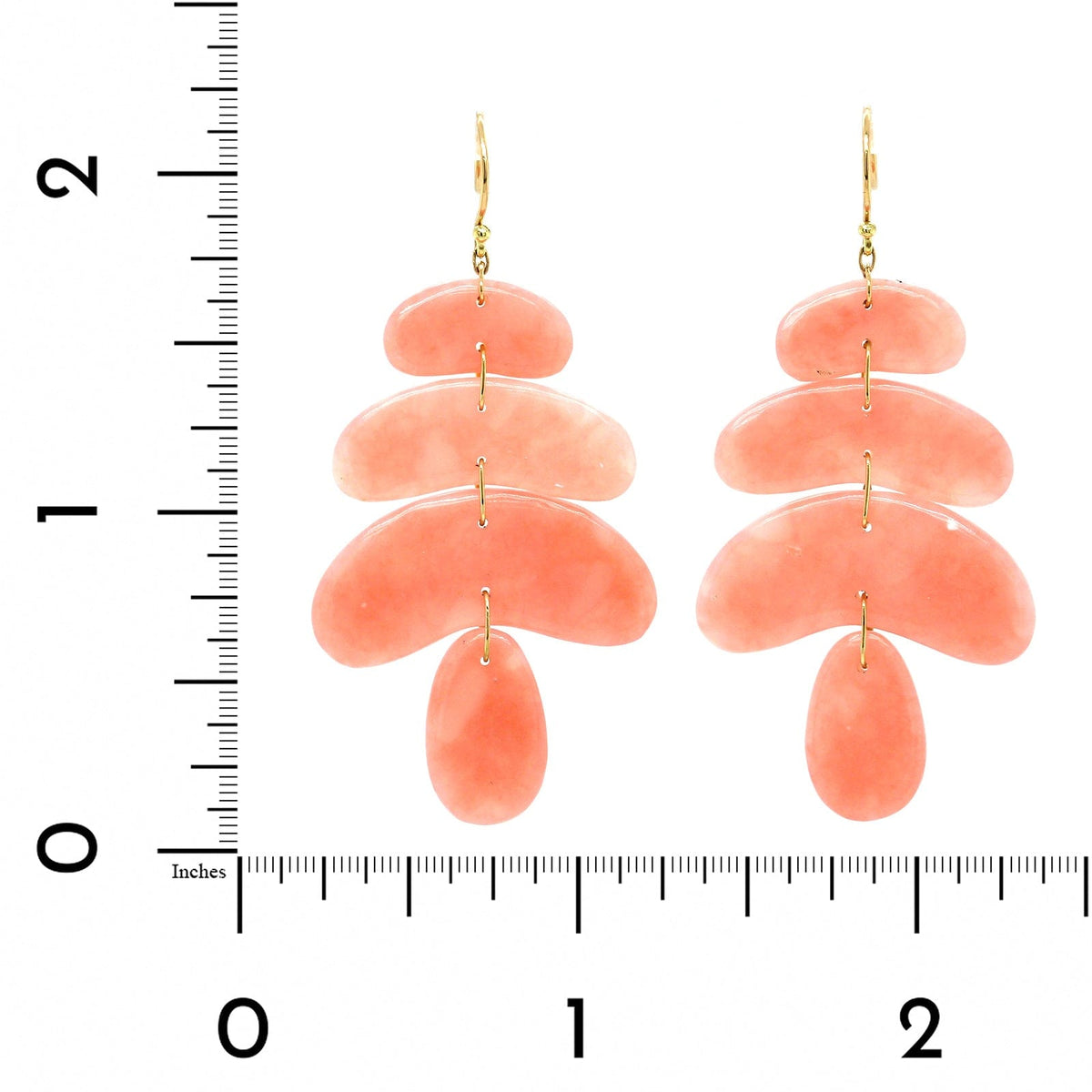 18K Yellow Gold Small Pink Opal Totem Earrings