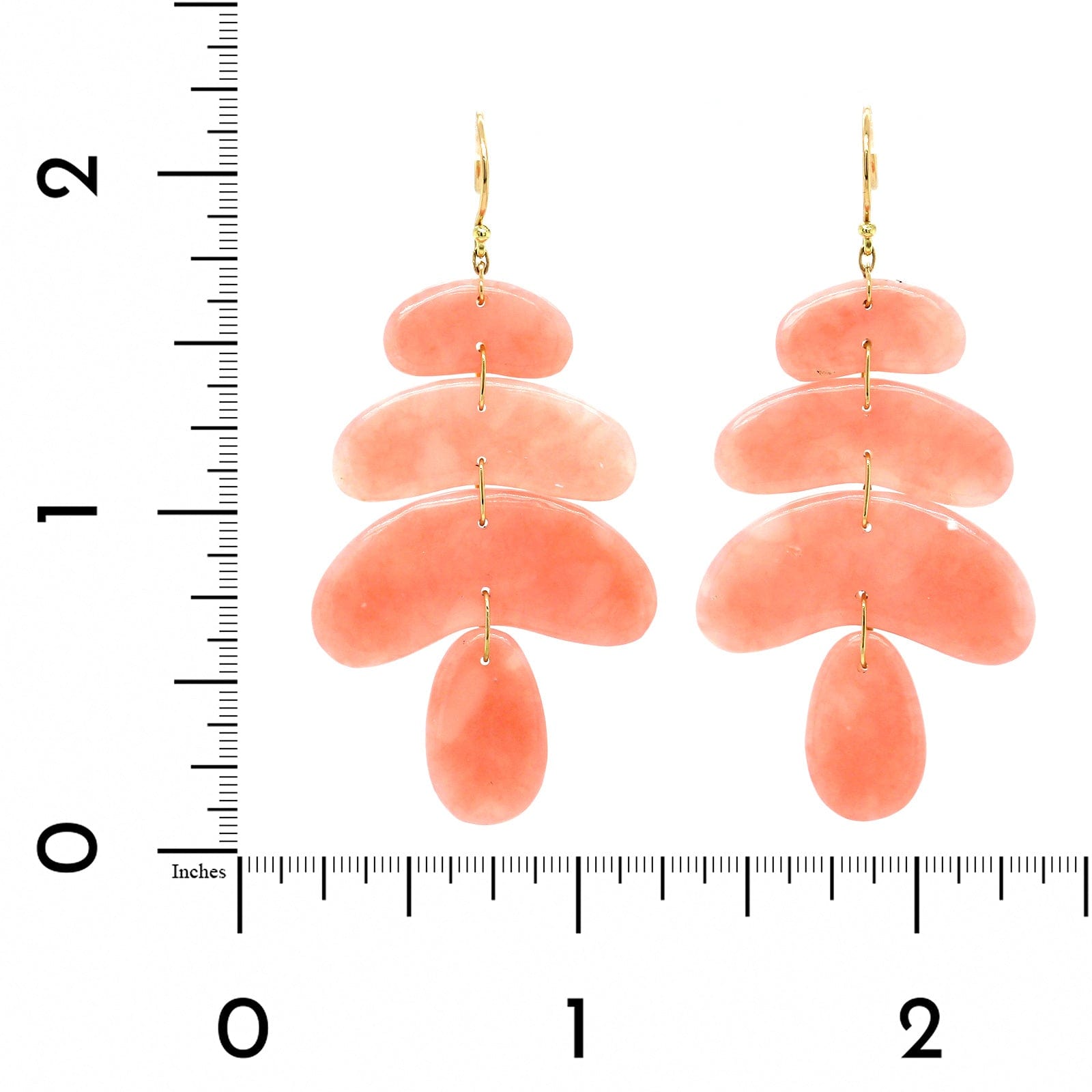 18K Yellow Gold Small Pink Opal Totem Earrings