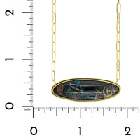 18K Yellow Gold Oval Yowah Opal Chain Necklace