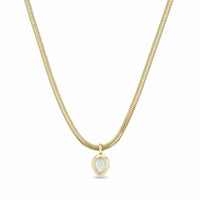Zoe Chicco 14K Yellow Gold Small Snake Chain Pear Opal Pendant Necklace