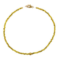 18K Yellow Gold Olive Opal Bead Bracelet
