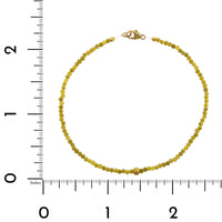 18K Yellow Gold Olive Opal Bead Bracelet