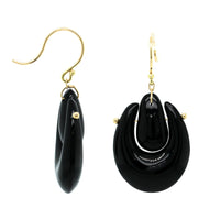 18K Yellow Gold Small Black Onyx O'Keefe Earrings