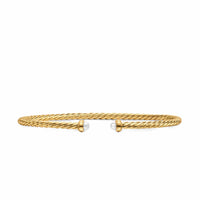 Micro Cablespira® Flex Bracelet 18K Yellow Gold with Pearls, 2.6mm