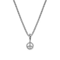 Micro Pavé Peace Sign Amulet in Sterling Silver with Diamonds, 7.6mm