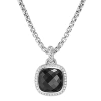 Albion® Pendant Sterling Silver with Black Onyx and Diamonds, 11mm