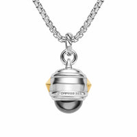 Renaissance® Amulet Sterling Silver with 14K Yellow Gold, Hematine, Rhodolite Garnet and Iolite, 19.8mm