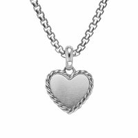 Pavé Heart Amulet Sterling Silver with Diamonds, 15.6mm