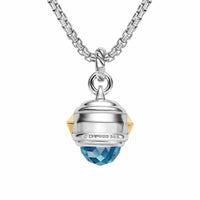 Renaissance® Amulet Sterling Silver with 14K Yellow Gold, Hampton Blue Topaz, Iolite and Amethyst, 19.8mm