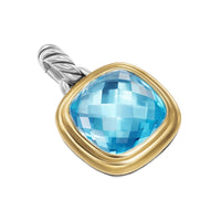 Albion® Pendant Sterling Silver with 18K Yellow Gold and Blue Topaz, 11mm