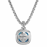 Albion® Pendant Sterling Silver with 18K Yellow Gold and Blue Topaz, 11mm
