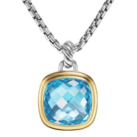 Albion® Pendant Sterling Silver with 18K Yellow Gold and Blue Topaz, 15mm