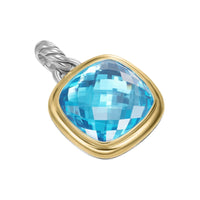 Albion® Pendant Sterling Silver with 18K Yellow Gold and Blue Topaz, 15mm