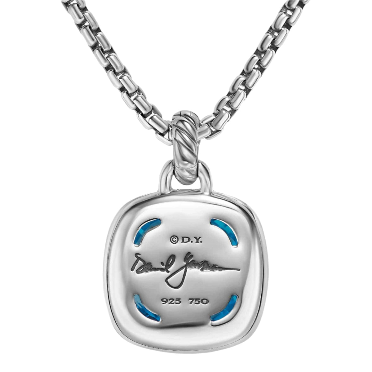 Albion® Pendant Sterling Silver with 18K Yellow Gold and Blue Topaz, 15mm