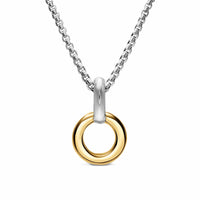 Amulet Holder Sterling Silver with 14K Yellow Gold, 20.3mm