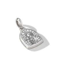 St. Anthony Amulet in Sterling Silver with Diamonds, 21.8mm