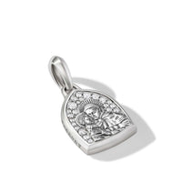 St. Anthony Amulet in Sterling Silver with Diamonds, 21.8mm