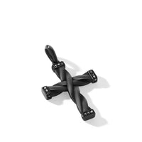 DY Helios Cross Pendant in Black Titanium with Black Diamonds