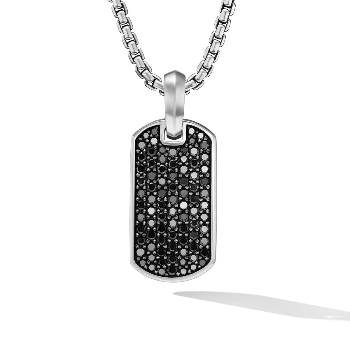 Chevron Tag in Sterling Silver with Black Diamonds, 21mm – Long's Jewelers