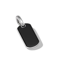 Chevron Tag in Sterling Silver with Black Onyx, 21mm
