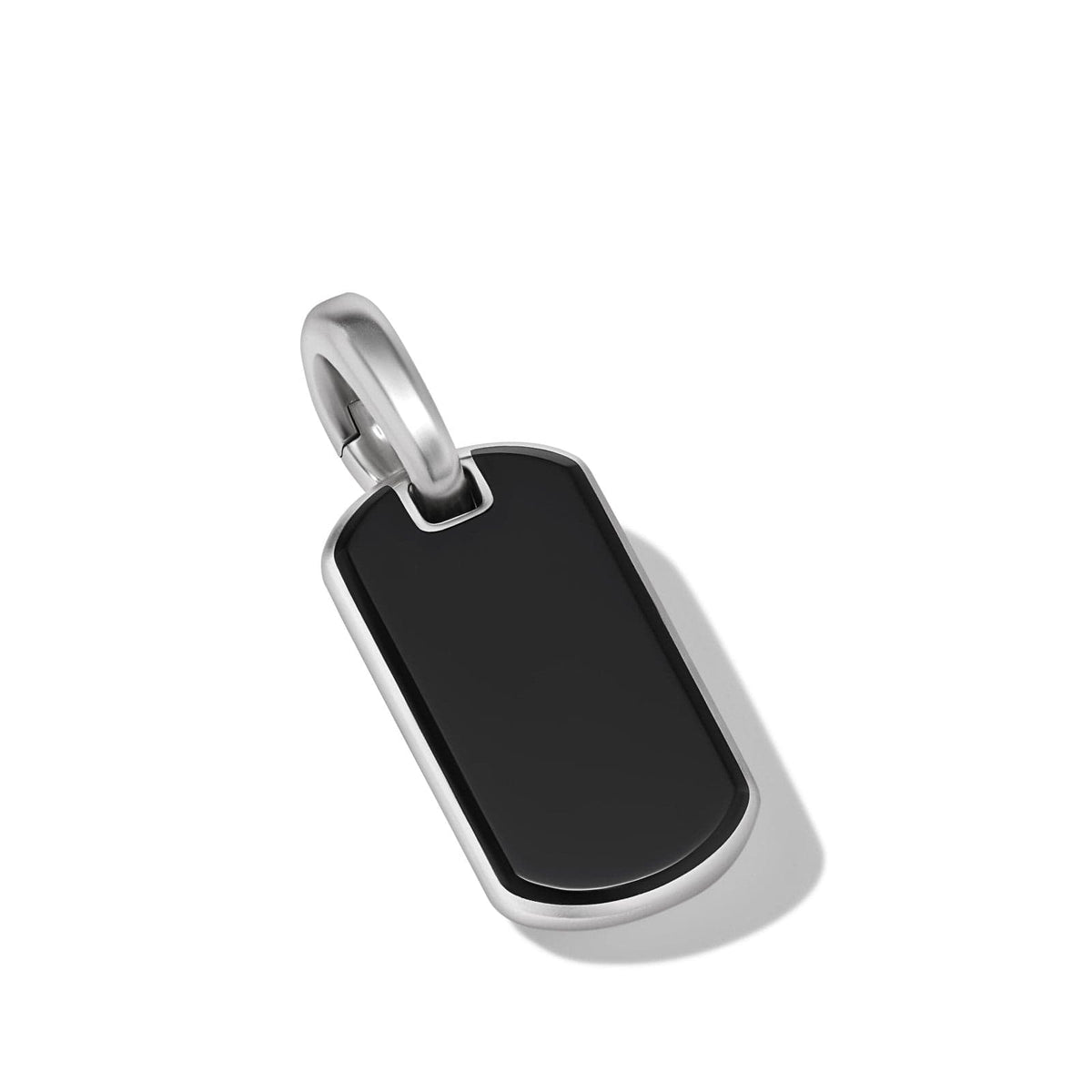 Chevron Tag in Sterling Silver with Black Onyx, 21mm