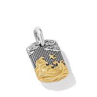 Waves Tag in Sterling Silver with 18K Yellow Gold, 27mm