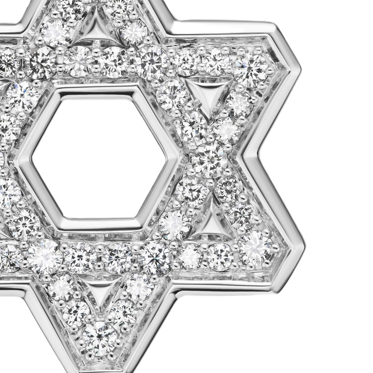 Star of David Pendant Sterling Silver with Diamonds, 25mm