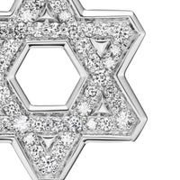 Star of David Pendant Sterling Silver with Diamonds, 25mm