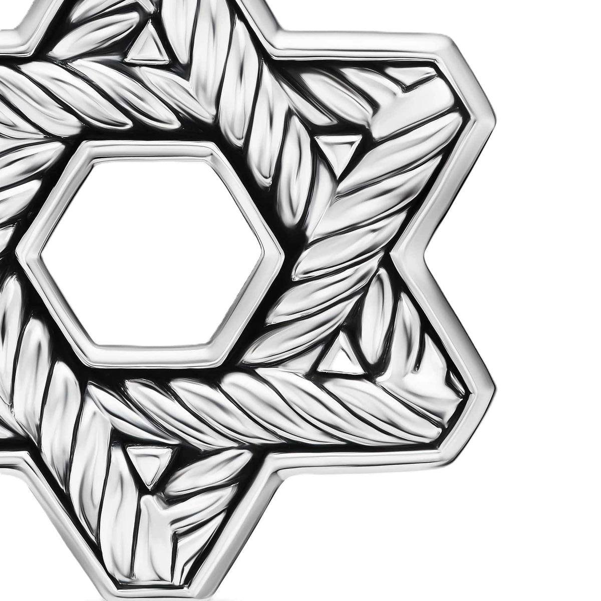 Star of David Pendant Sterling Silver with Diamonds, 25mm