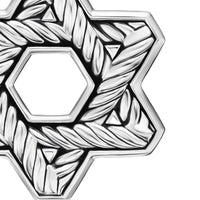 Star of David Pendant Sterling Silver with Diamonds, 25mm