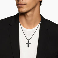 Chevron Cross Pendant Black Titanium, 36mm