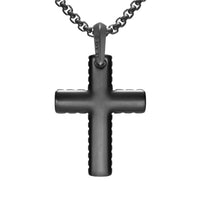 Chevron Cross Pendant Black Titanium, 36mm