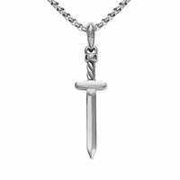 Pavé Sword Amulet Sterling Silver with Diamonds, 41.3mm