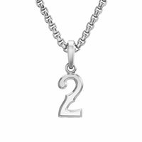 Number Two Amulet Sterling Silver, 18.6mm